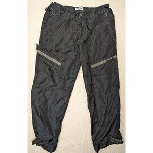 Vtg Old Navy Mens Pants 34x30* Baggy Black Y2K 2001 Paratrooper Nylon Polyester